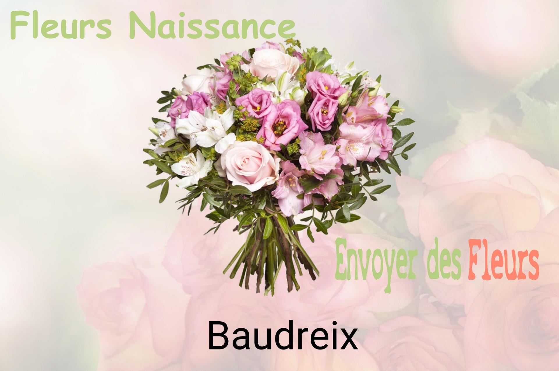 Bouquet de fleurs de naissance livré à Baudreix