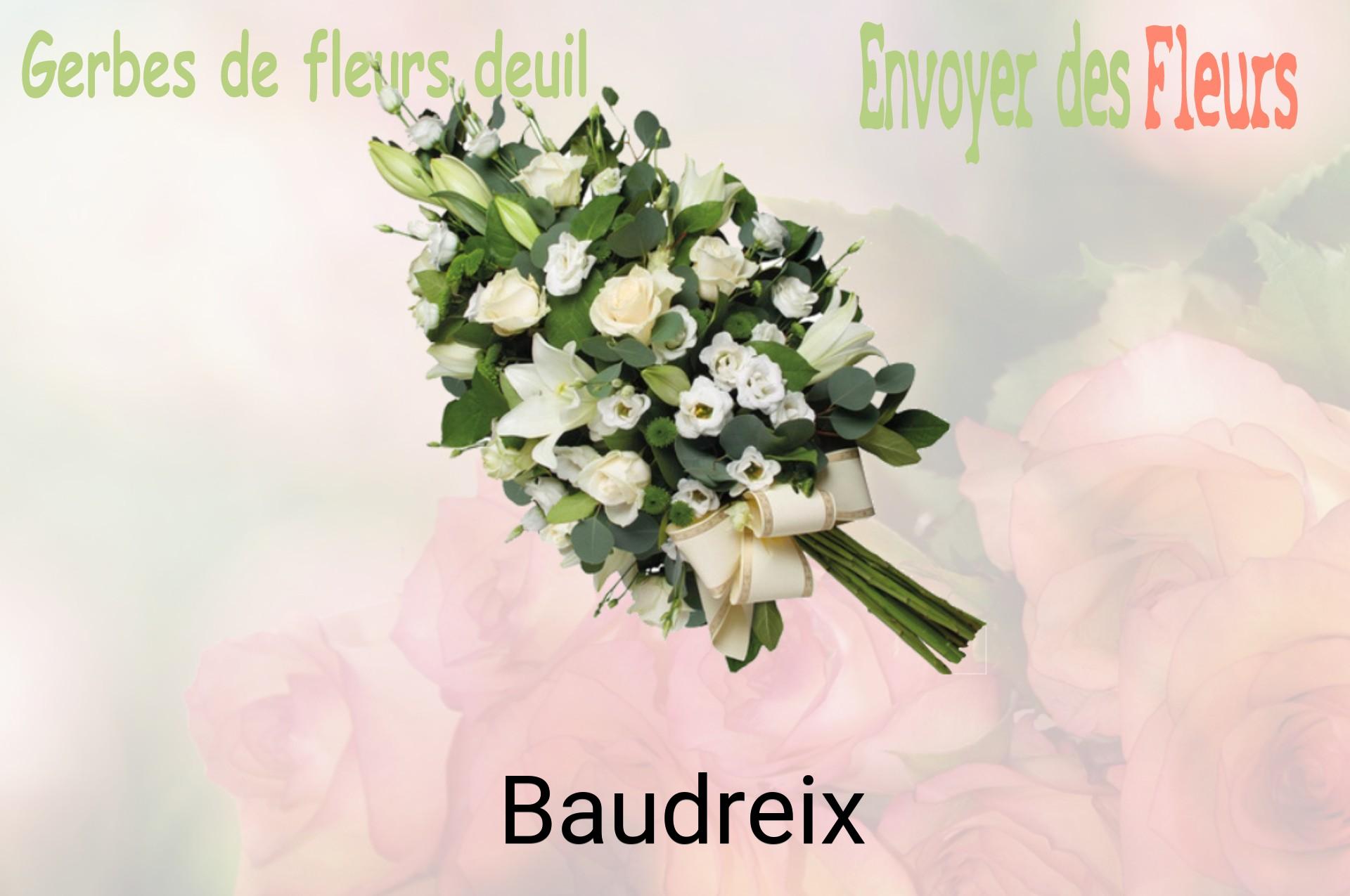 Gerbe de fleurs de deuil livrée à Baudreix